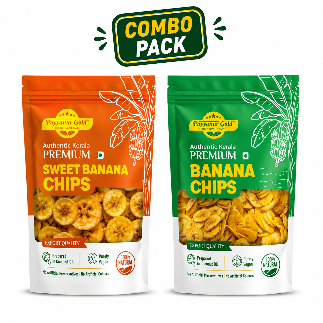 Combo Pack (Banana Chips 400g, Jackfruit Chips 400g)